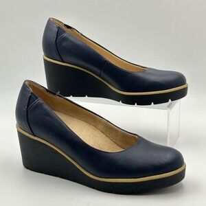 Soul Naturalizer About time Wedge Pump Women 6.5 Navy Platform Lug Sole Shoes